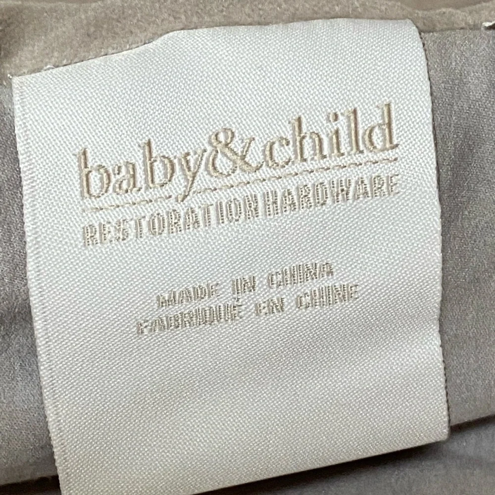 Restoration Hardware Hand Cross Stitch Velvet Toddler Quilt Gray Baby & Child